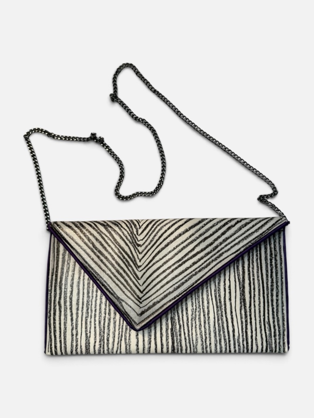 Kent Stetson "zebra" Envelope Clutch / Crossbody - Handmade USA 🌟